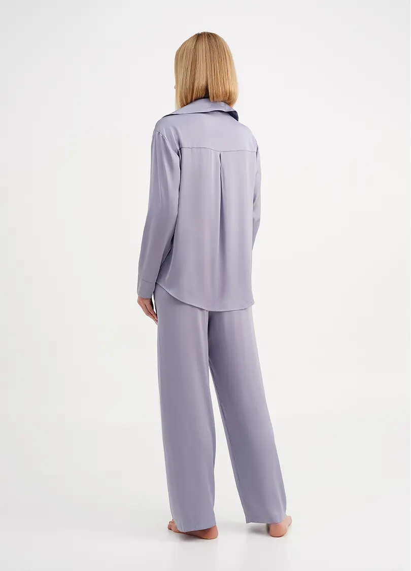 Шовкова піжама сорочка та штани HELENA 5508/050 cool grey (сірий)