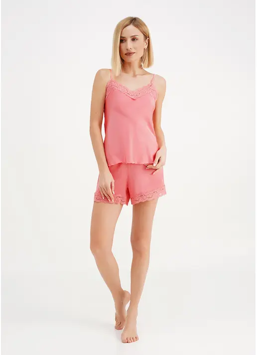 Комплект піжами з шортиками HELENA 6007/051 coral (рожевий)
