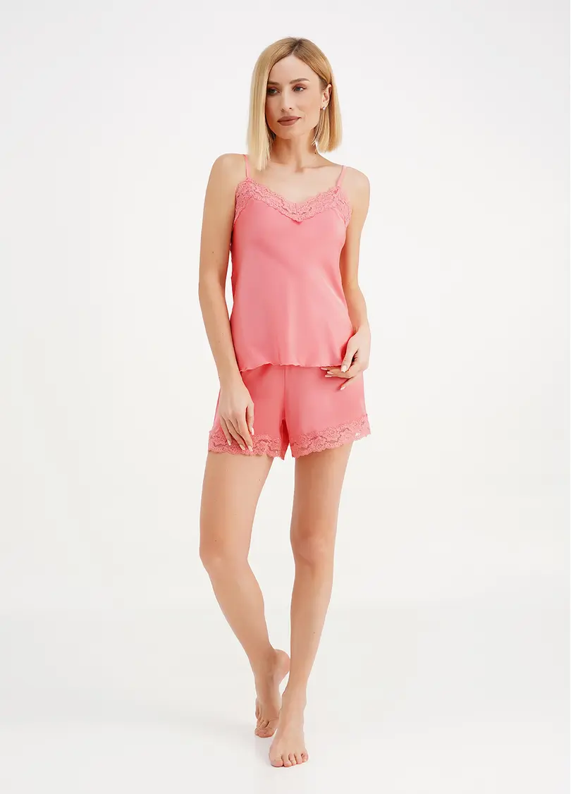 Комплект піжами з шортиками HELENA 6007/051 coral (рожевий)