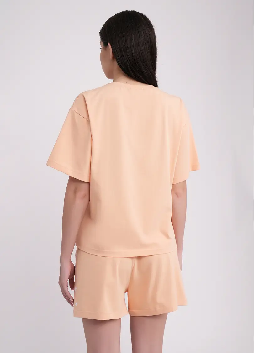 Піжама бавовняна комплект LUNAR REVERIE 6129/010 peach/print (помаранчевий)