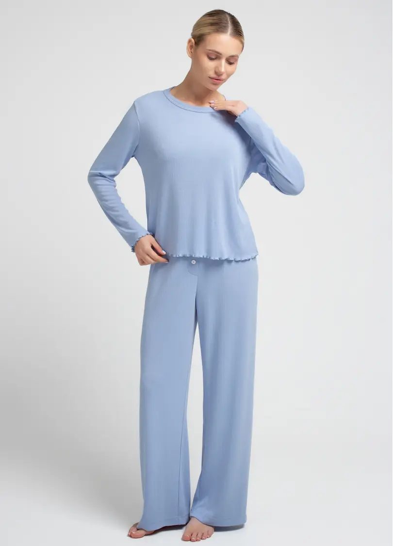 Піжама з ажурного трикотажу MALLOW 5346/310 cornflower blue (блакитний)