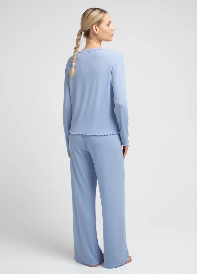 Піжама з ажурного трикотажу MALLOW 5346/310 cornflower blue (блакитний)