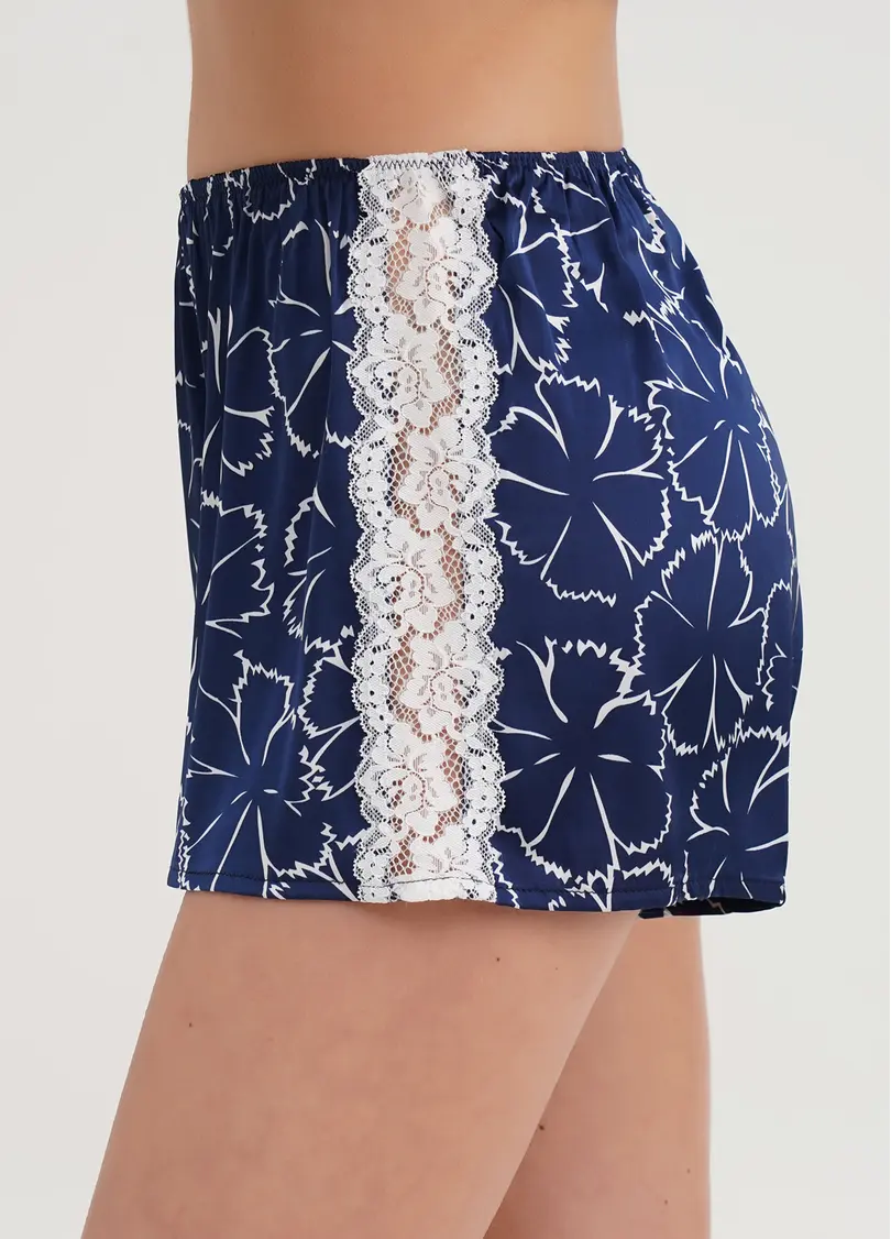 Шовкова піжама у квіти TIZIANA 6032/051 navy/white clove (синій)