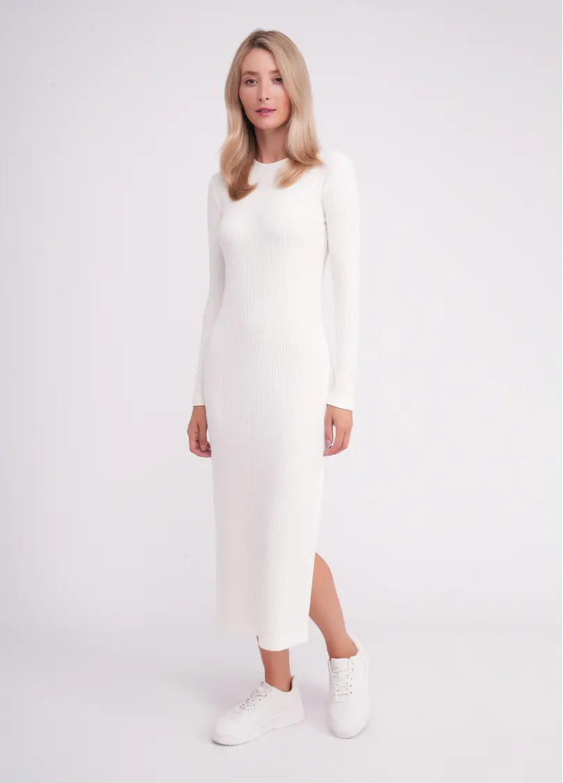 Трикотажна сукня міді MOSSLINES 8809/150 white dove (білий)