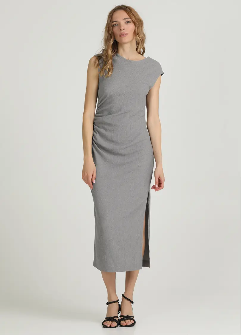 Сукня міді з драпіруванням RUMPLE RICH 8708/260 light grey (сірий)