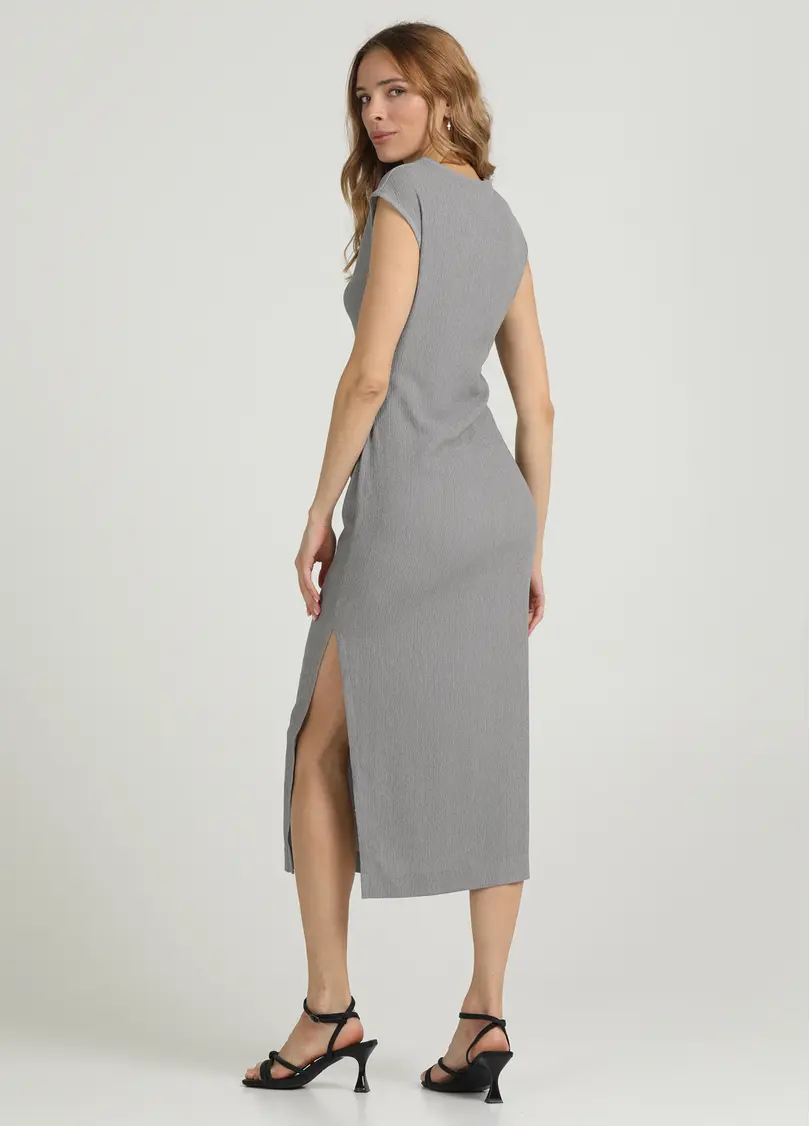Сукня міді з драпіруванням RUMPLE RICH 8708/260 light grey (сірий)