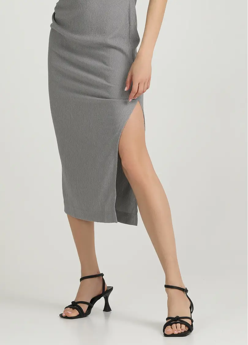 Сукня міді з драпіруванням RUMPLE RICH 8708/260 light grey (сірий)