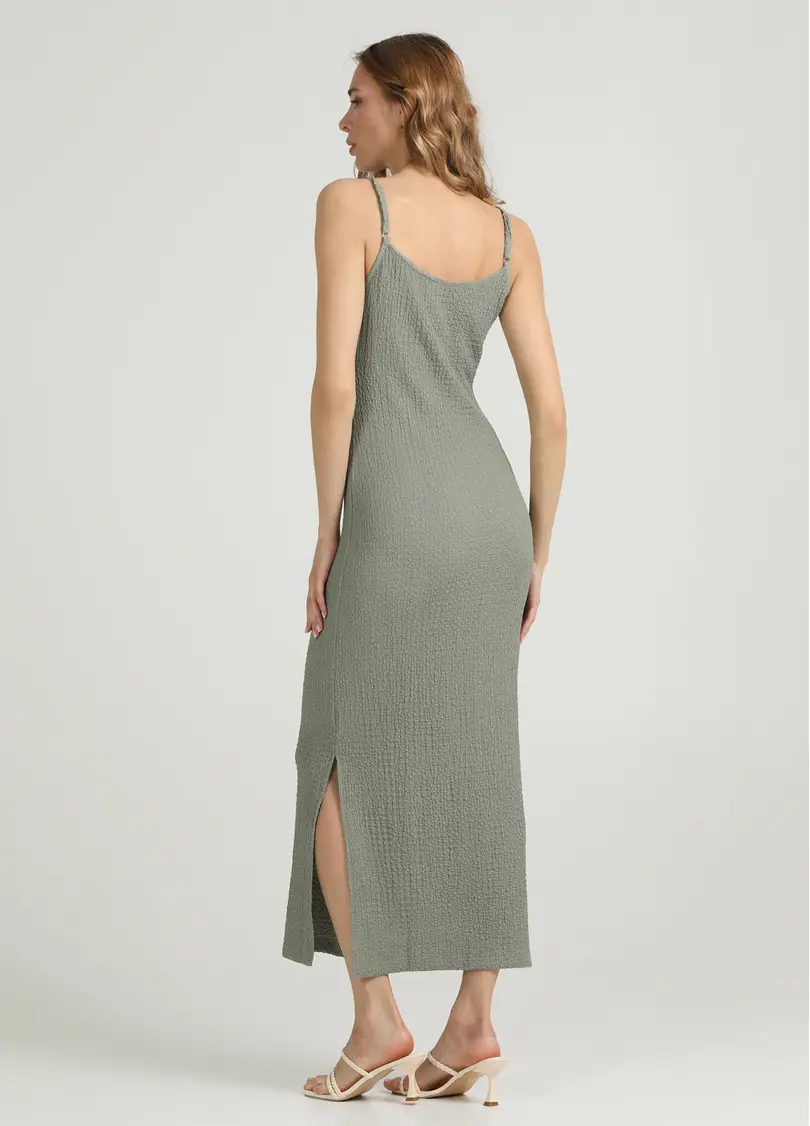 Сукня міді з жатої тканини WHISPERED FOLDS 8901/260 mint green (зелений)