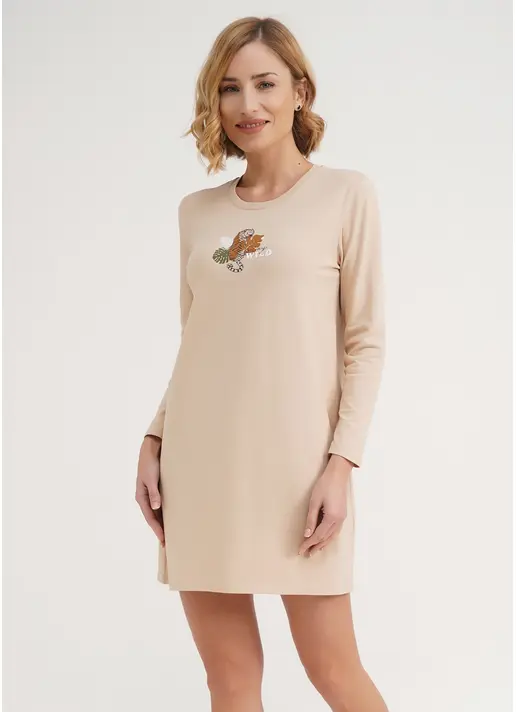 Нічна сорочка з бавовни AMOUR 8309/010 beige (бежевий)