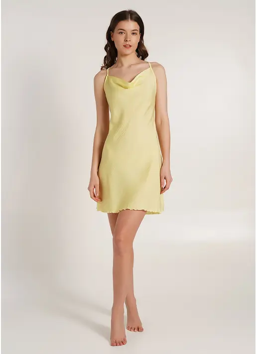Нічна сорочка з жатого шовку FLORENCE 8005/050 yellow (жовтий)