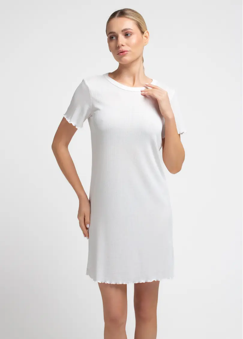 Нічна сорочка з ажурного трикотажу MALLOW 8120/310 milk (білий)