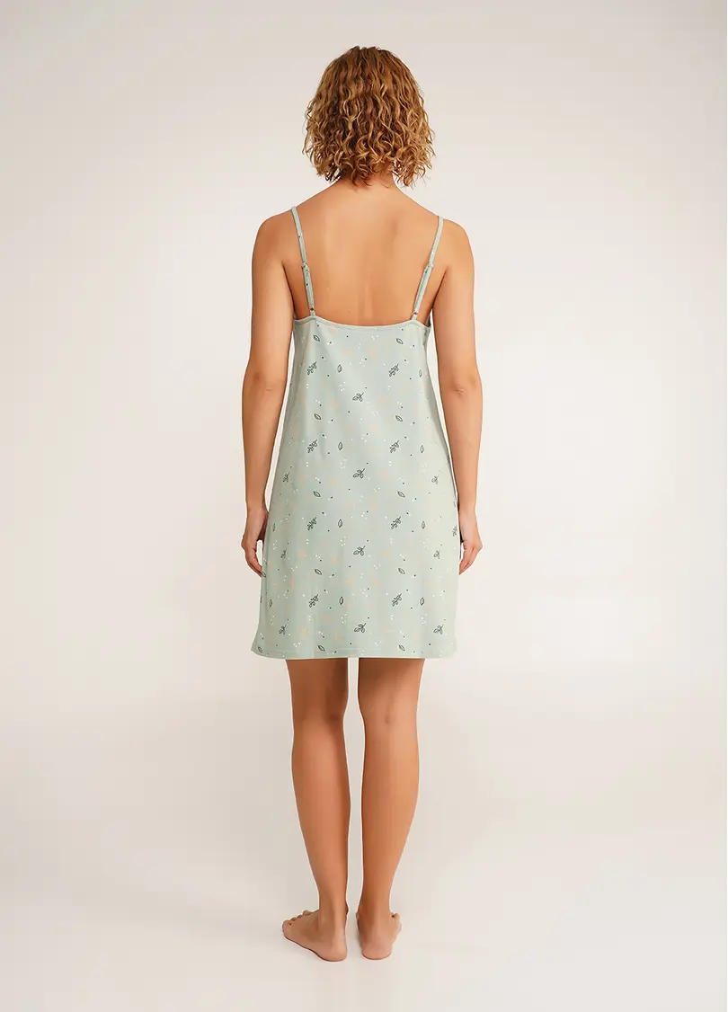 Нічна сорочка бавовняна SERENE GREENS 8021/010 muted mint (зелений)