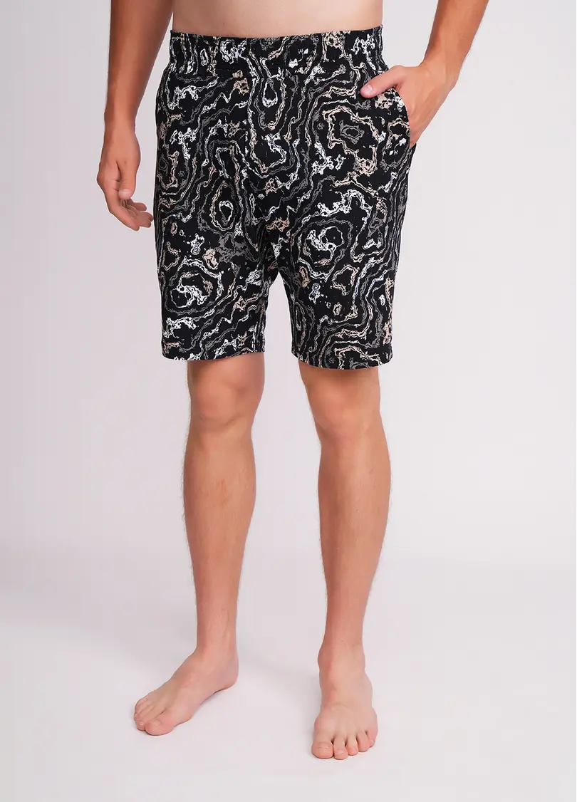 Шорти чоловічі бавовняні COUNTRY PRINT 9002/010 absract print (чорний)
