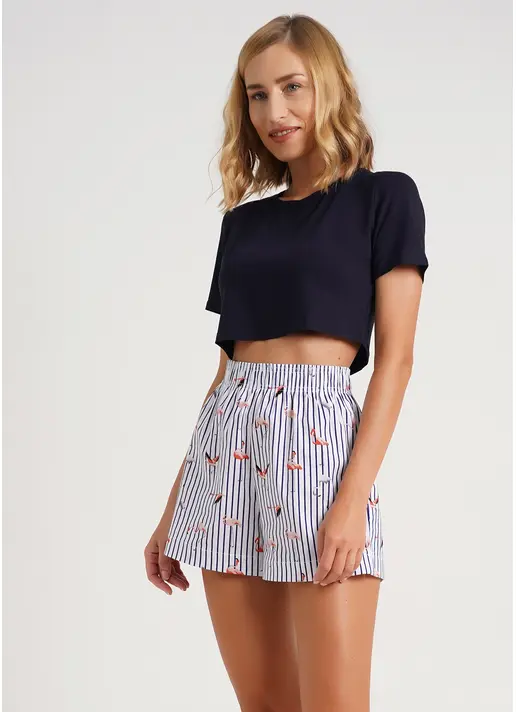 Шорти в смужку з фламінго FLAMINGO 4212/010 dark blue stripe (синій)