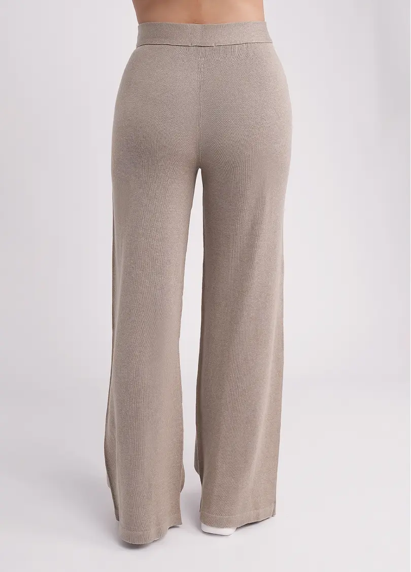 Прямі штани з в'язаного трикотажу FREYJA CTN 4327/230 light brown (коричневий)