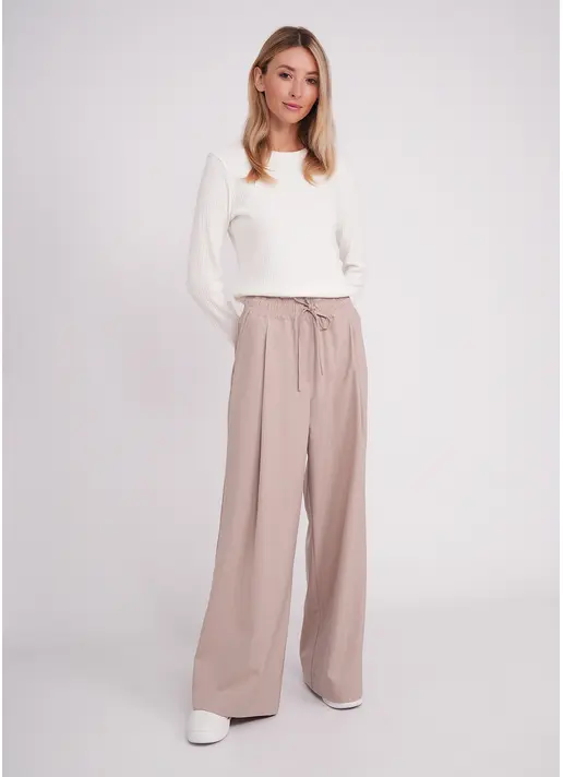 Штани-палаццо з високим вмістом віскози GRACEFUL TAILORING 4331/200 beige/stripe (бежевий)