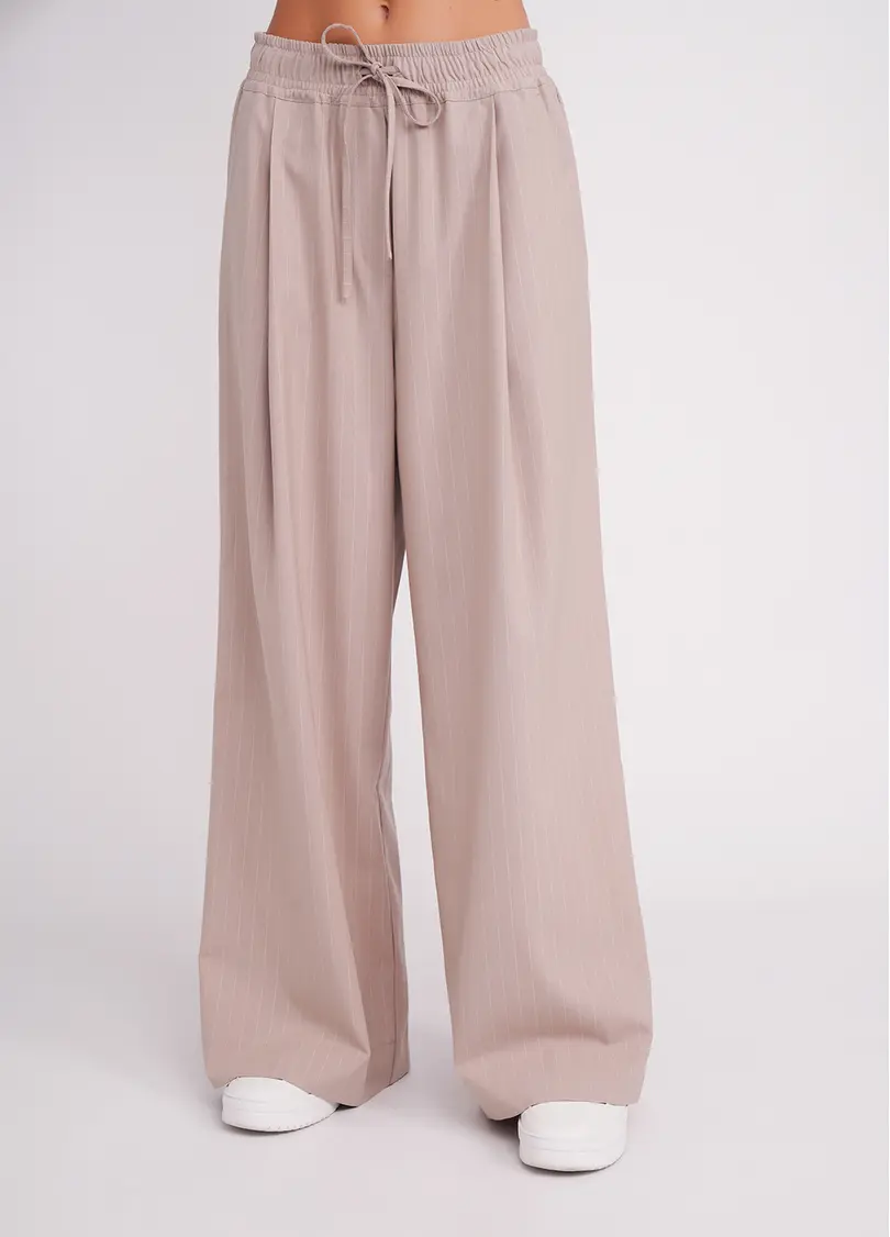 Штани-палаццо з високим вмістом віскози GRACEFUL TAILORING 4331/200 beige/stripe (бежевий)