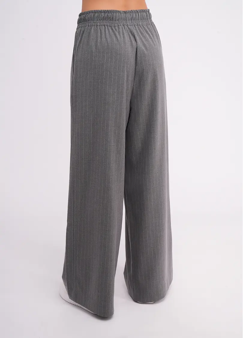 Штани-палаццо з високим вмістом віскози GRACEFUL TAILORING 4331/200 dark grey/stripe (сірий)