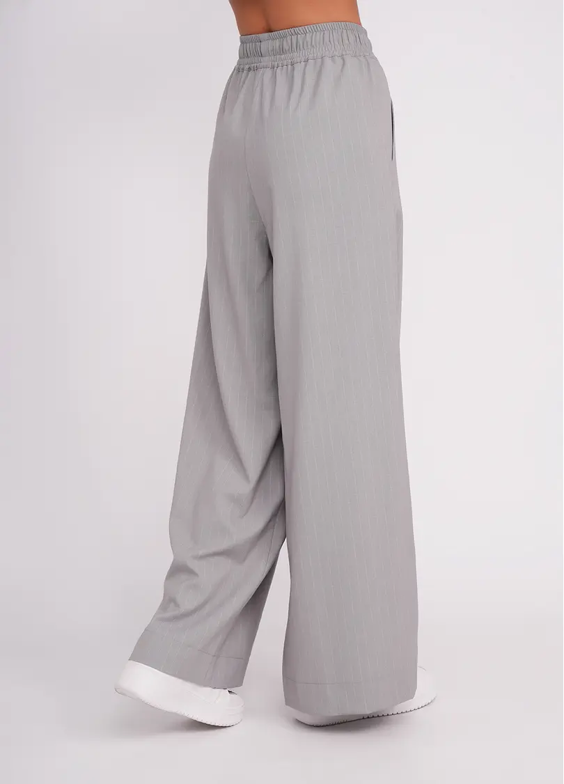 Штани-палаццо з високим вмістом віскози GRACEFUL TAILORING 4331/200 light grey/stripe (сірий)