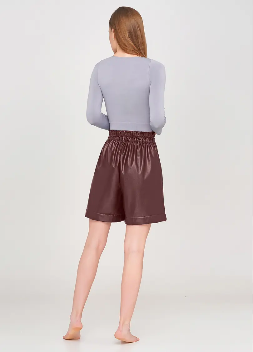 Шорти зі штучної шкіри LEATHER LEGS 4206/090 bordo (бордовий)
