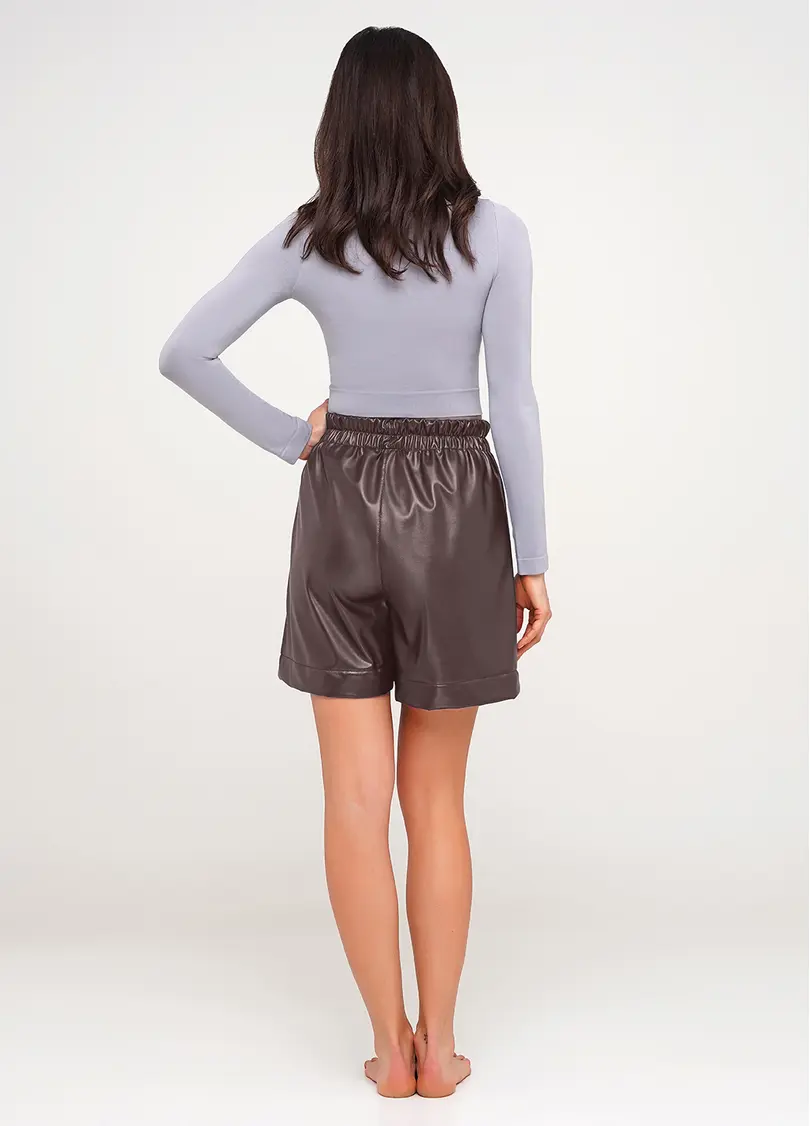 Шорти зі штучної шкіри LEATHER LEGS 4206/090 coffe (коричневий)