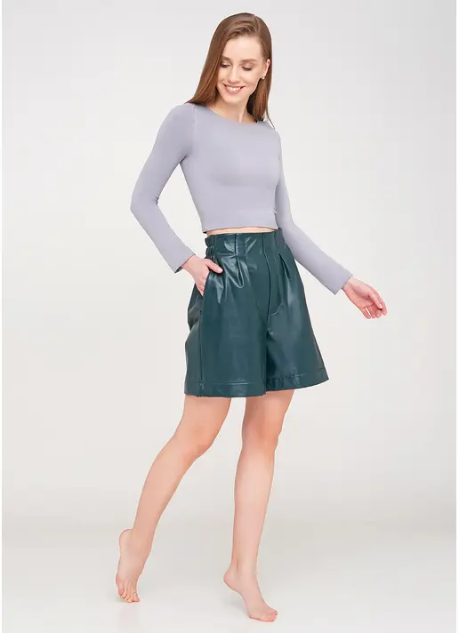 Шорти зі штучної шкіри LEATHER LEGS 4206/090 (зелений)