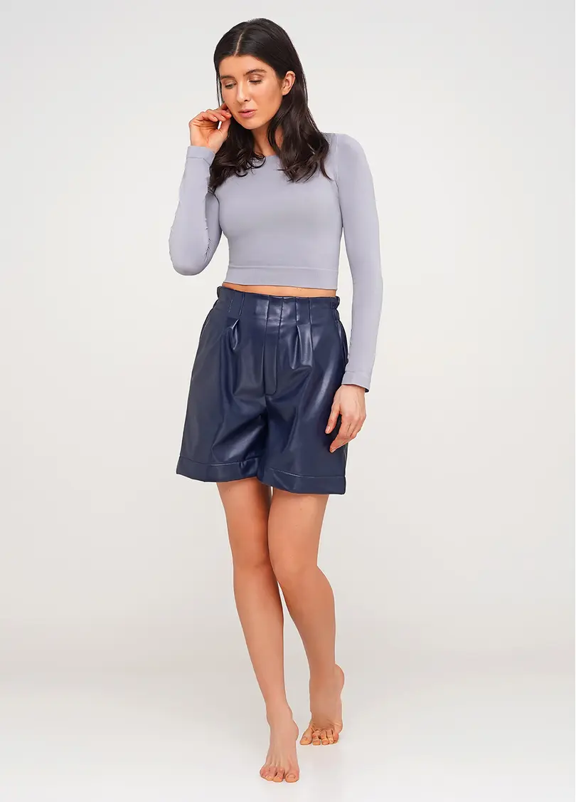 Шорти зі штучної шкіри LEATHER LEGS 4206/090 (синій)