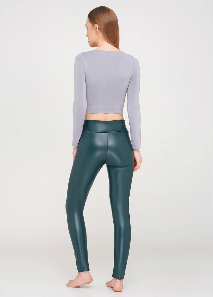 Жіночі легінси з еко-шкіри LEATHER LEGS 4310/090 (зелений)