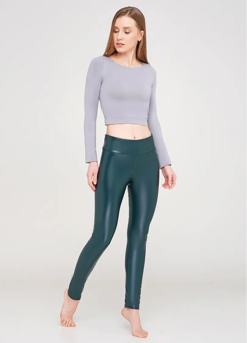 Жіночі легінси з еко-шкіри LEATHER LEGS 4310/090 (зелений)