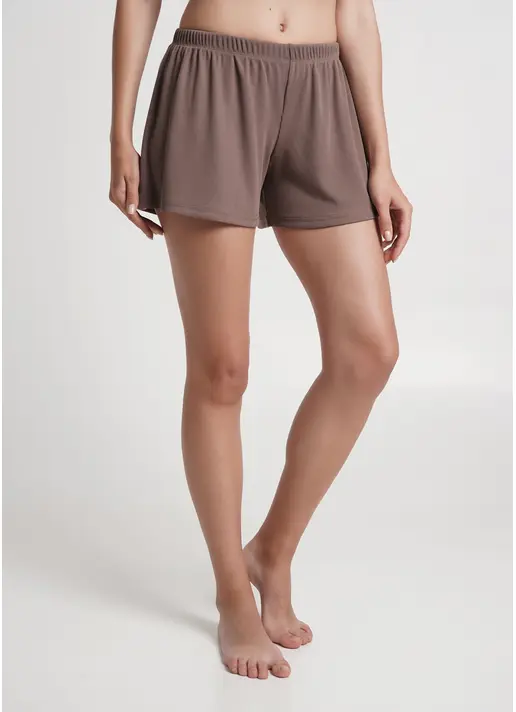 Короткі шорти в рубчик RIB 4209/010 beige (коричневий)