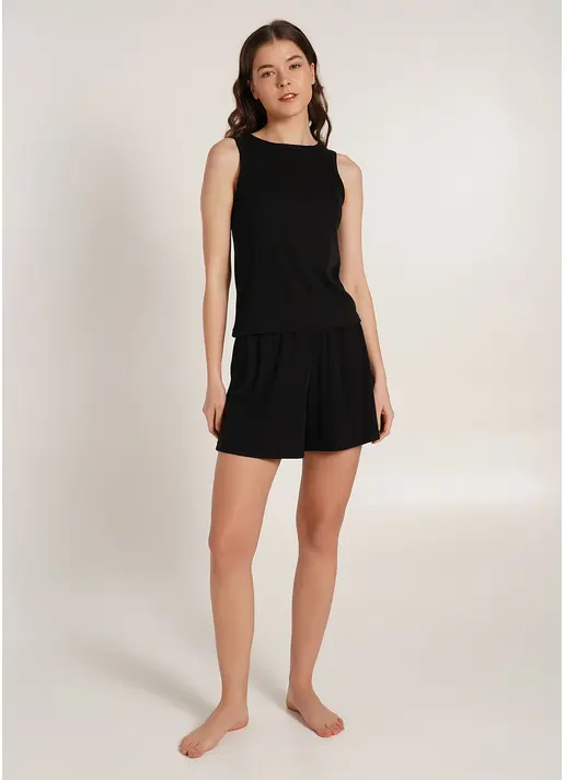 Короткі шорти в рубчик RIB 4209/010 black (чорний)