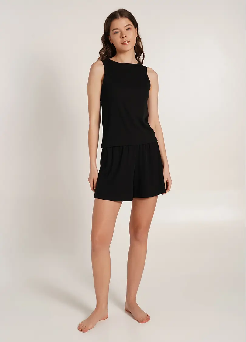 Короткі шорти в рубчик RIB 4209/010 black (чорний)