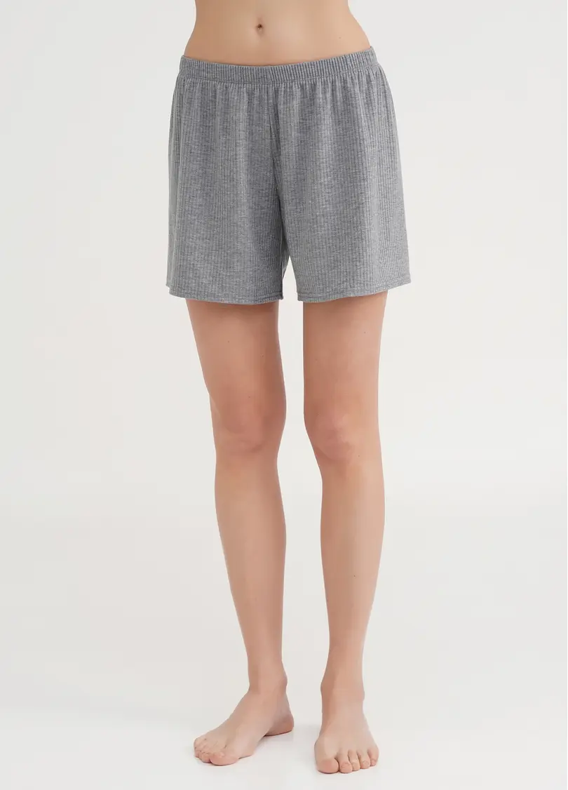 Короткі шорти в рубчик RIB 4209/010 light grey (сірий)