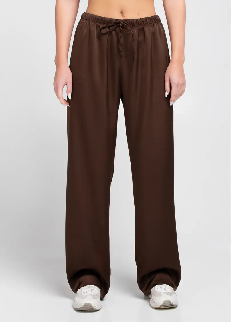 Шовкові штани на кулісці ROYAL SILK 4332/050 chocolate brown (коричневий)