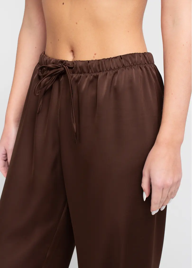 Шовкові штани на кулісці ROYAL SILK 4332/050 chocolate brown (коричневий)