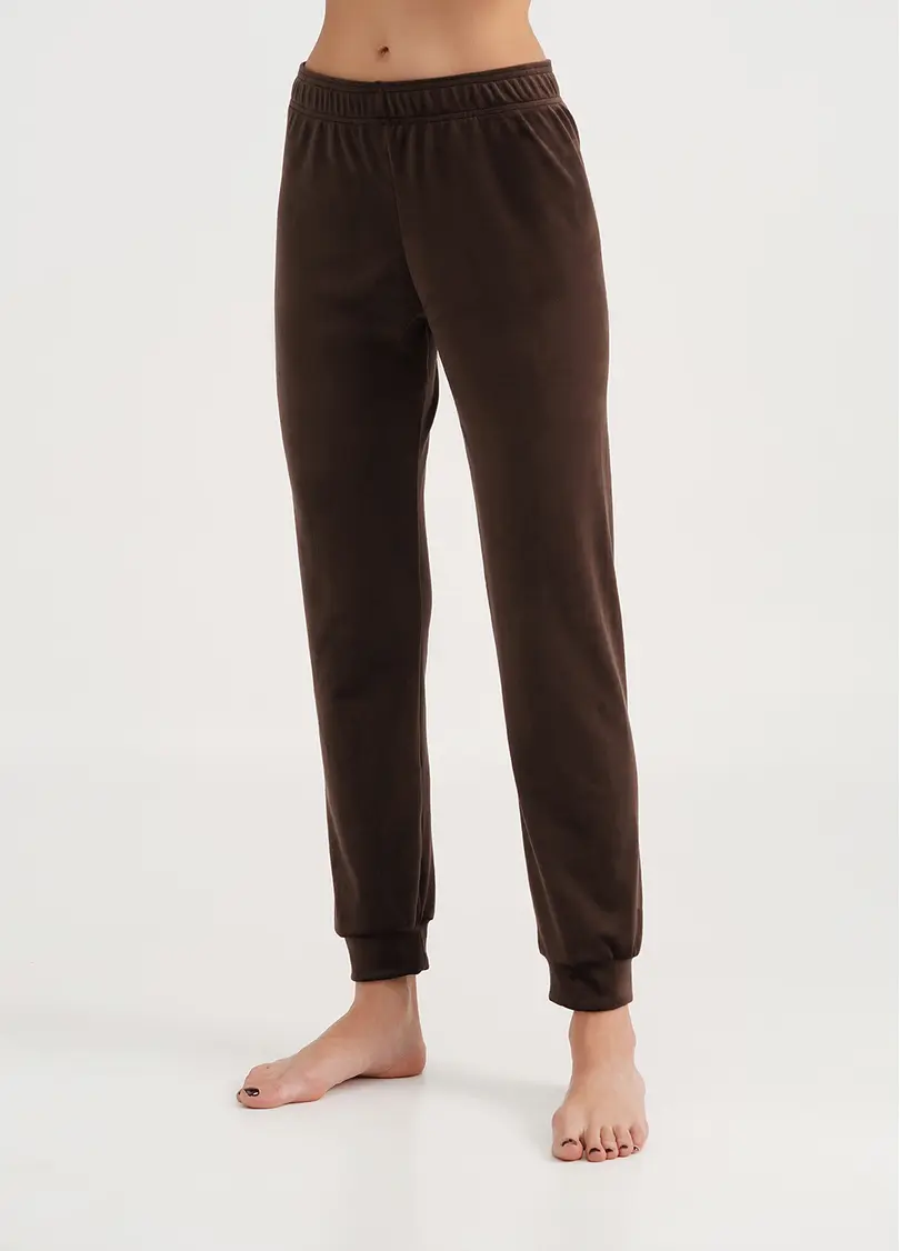 Жіночі велюрові штани SOFT WINTER 4308/080 brown (коричневий)