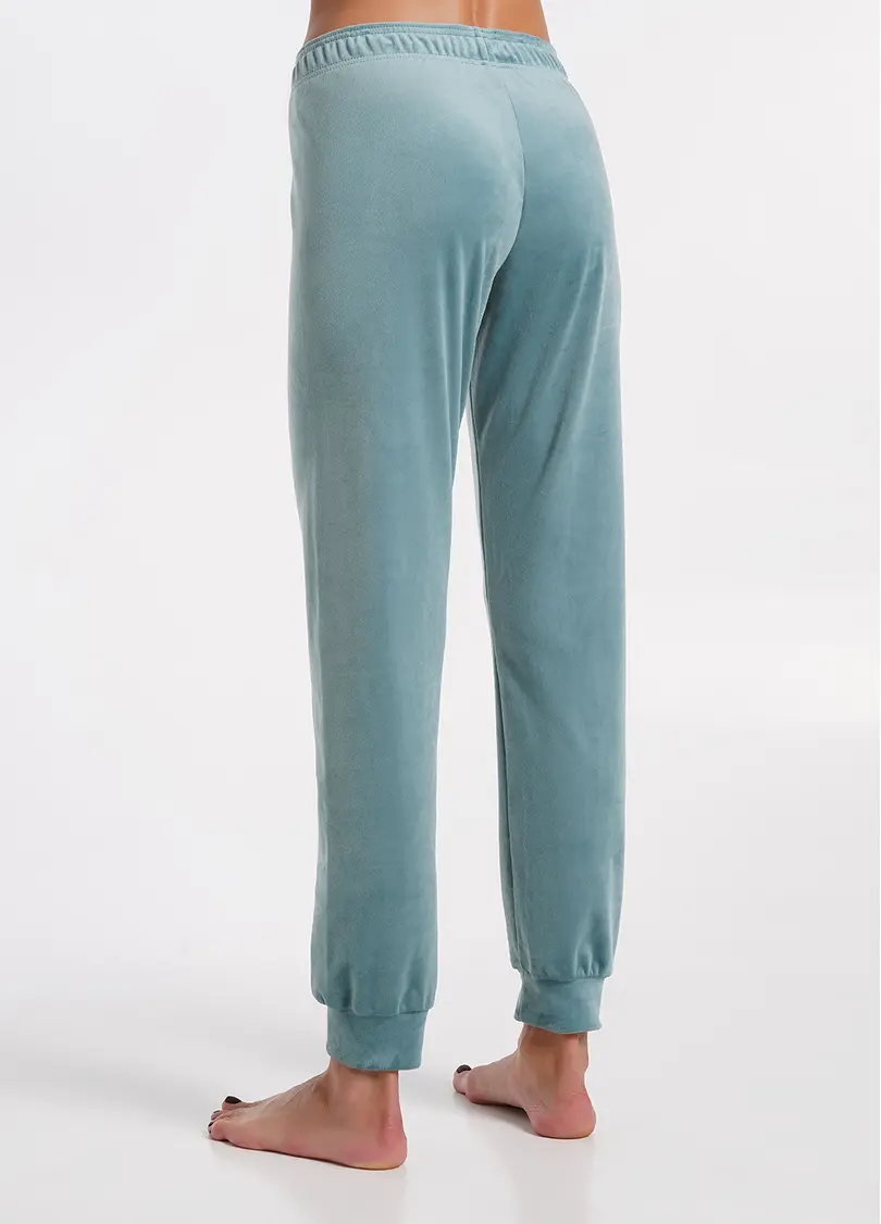 Велюрові штани на манжетах SOFT WINTER 4308/080 mint (блакитний)