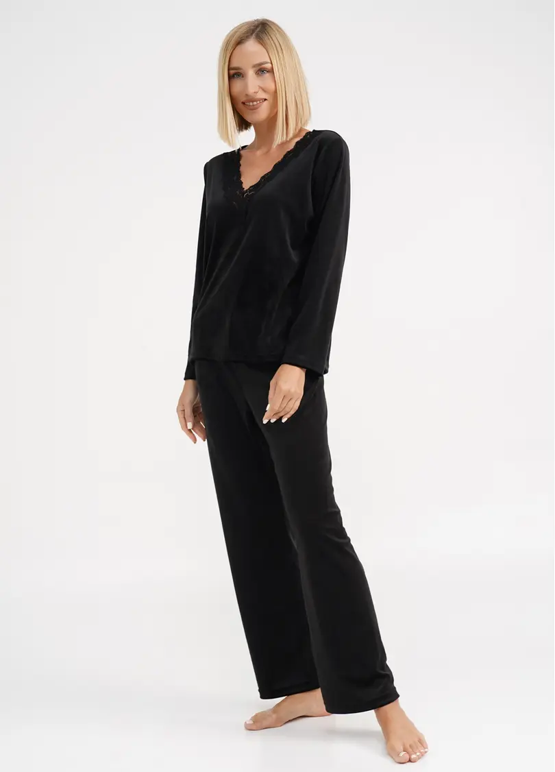 Велюрові штани вільного крою SOFT WINTER 4311/080 black (чорний)