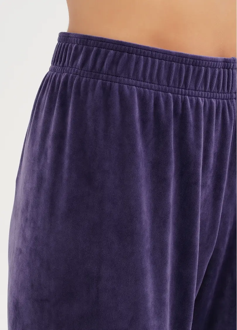 Велюрові штани вільного крою SOFT WINTER 4311/080 eggplant (фіолетовий)