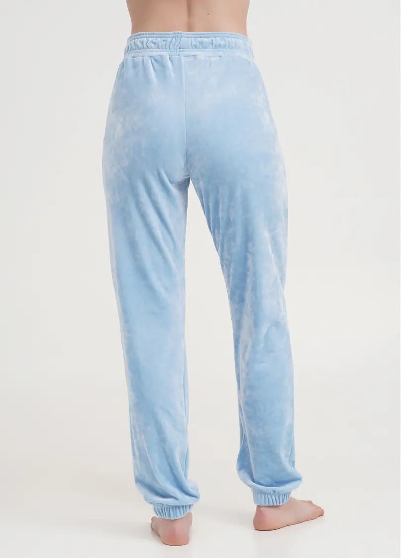 Штани велюрові внизу з гумкою SOFT WINTER 4312/080 blue (блакитний)