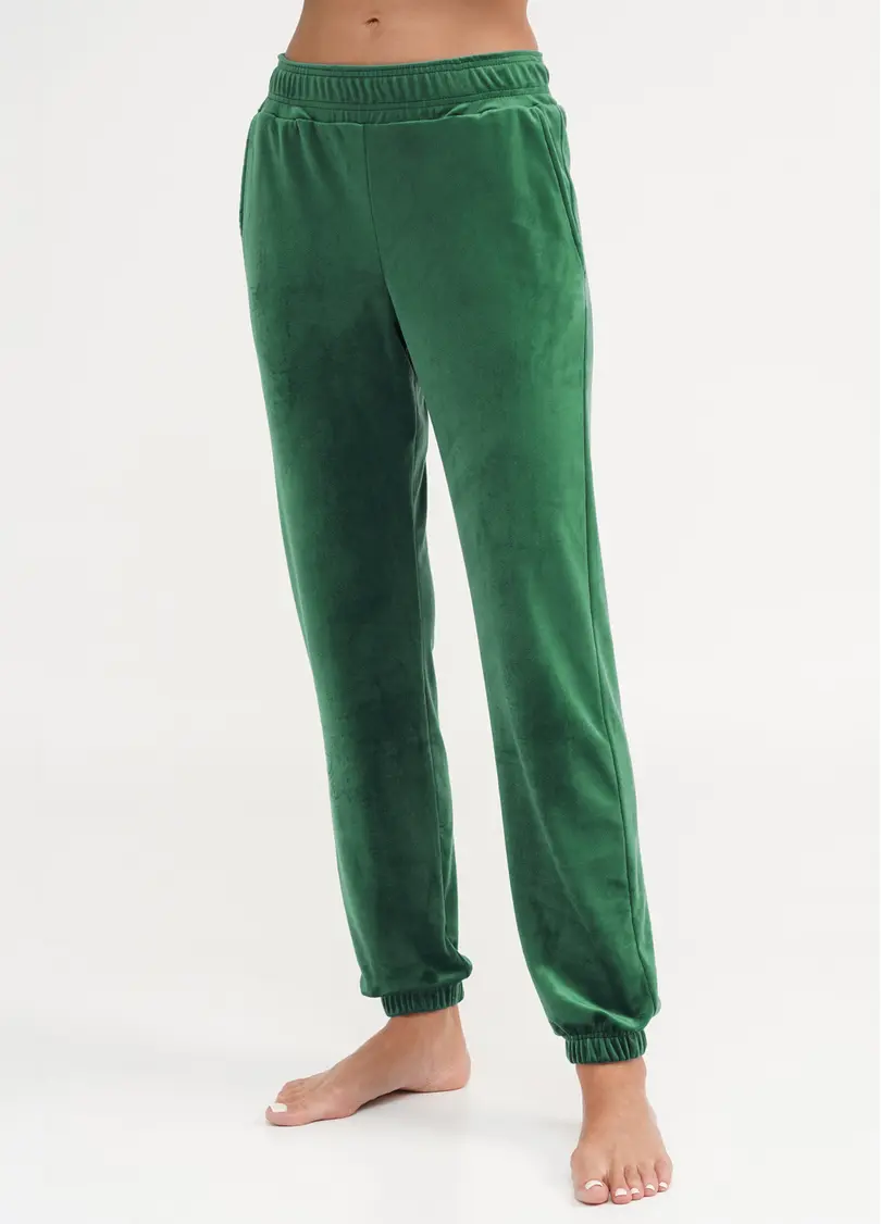 Штани велюрові внизу з гумкою SOFT WINTER 4312/080 emerald (зелений)