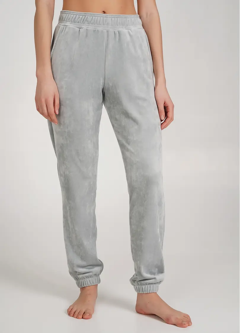 Штани велюрові внизу з гумкою SOFT WINTER 4312/080 grey (сірий)