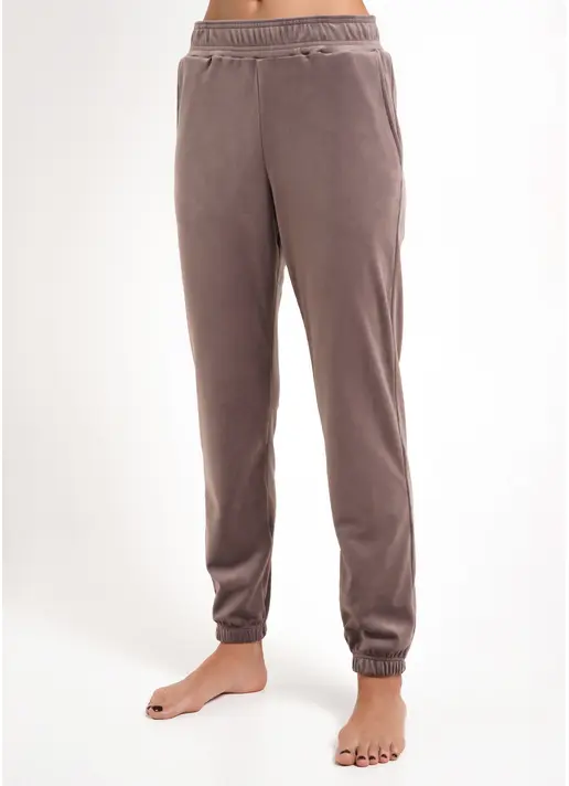 Штани велюрові внизу з гумкою SOFT WINTER 4312/080 taupe (коричневий)