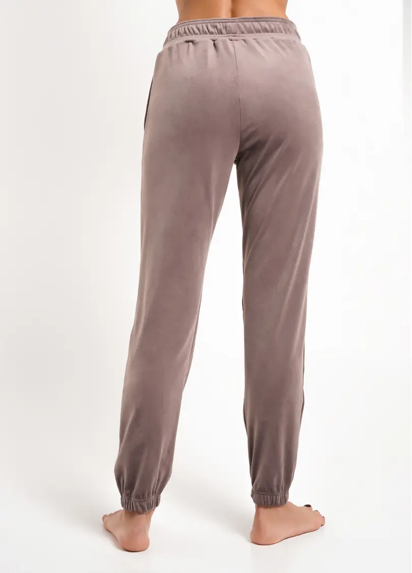 Штани велюрові внизу з гумкою SOFT WINTER 4312/080 taupe (коричневий)