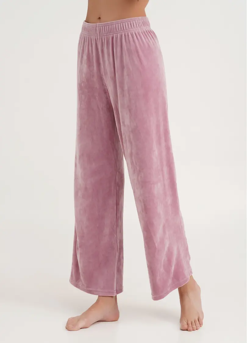 Широкі брюки палаццо з велюру SOFT WINTER 4313/080 pink (рожевий)