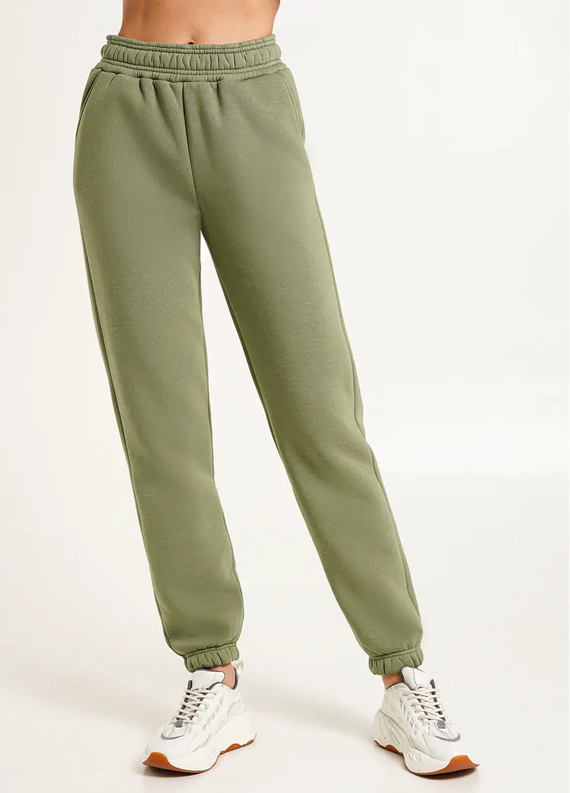 Спортивні штани на флісі SPORT STYLE 4312/170 olive (зелений)