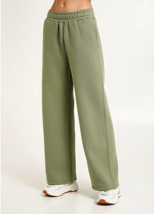 Широкі штани на флісі SPORT STYLE 4323/170 olive (зелений)