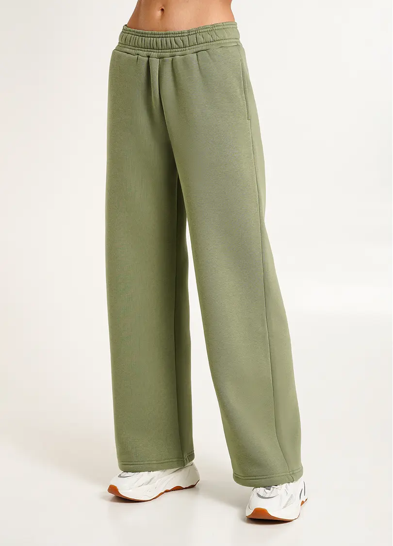 Широкі штани на флісі SPORT STYLE 4323/170 olive (зелений)