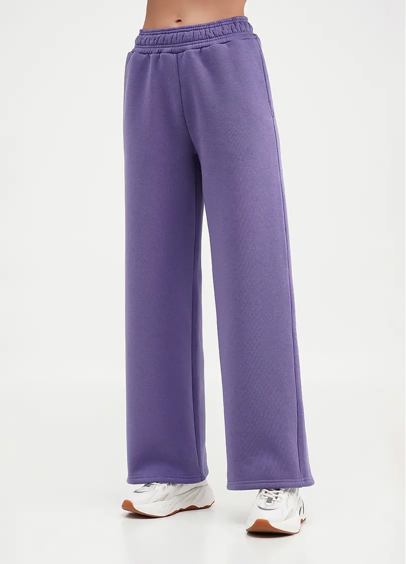 Широкі штани на флісі SPORT STYLE 4323/170 plum (фіолетовий)