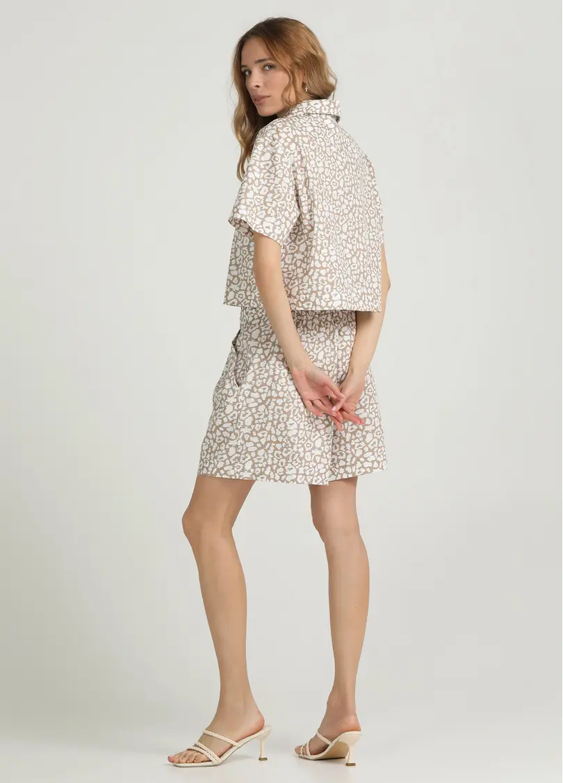 Візерунчасті шорти з бавовни STREET SPOTTED 4219/010 beige/milk leopard print (бежевий)
